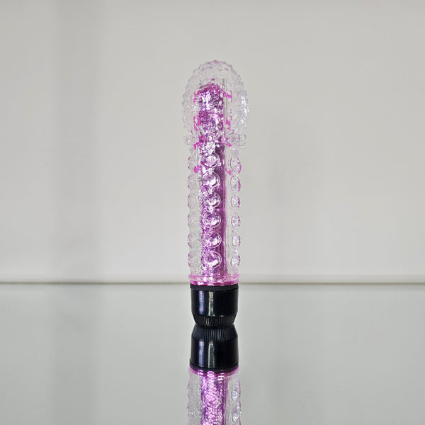 VIBRADOR TRANSLUCIDO CRYSTAL DOTS ROSADO
