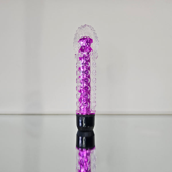 VIBRADOR TRANSLUCIDO CRYSTAL DOTS MORADO