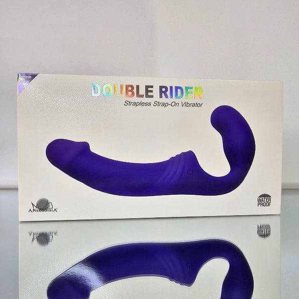 ARNÉS VIBRADOR DOUBLE RIDER CONTROL REMOTO MORADO