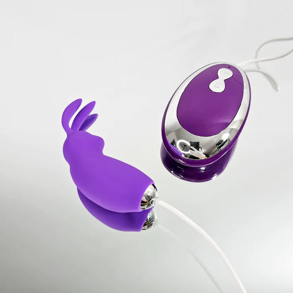 HUEVO VIBRADOR CONEJO XXOO SILICONA MEDICADA MORADO